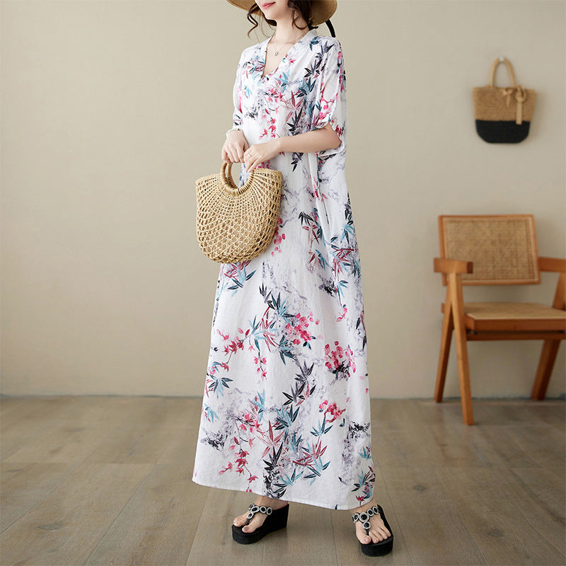 Plus Size Cotton Linen Beach Skirt