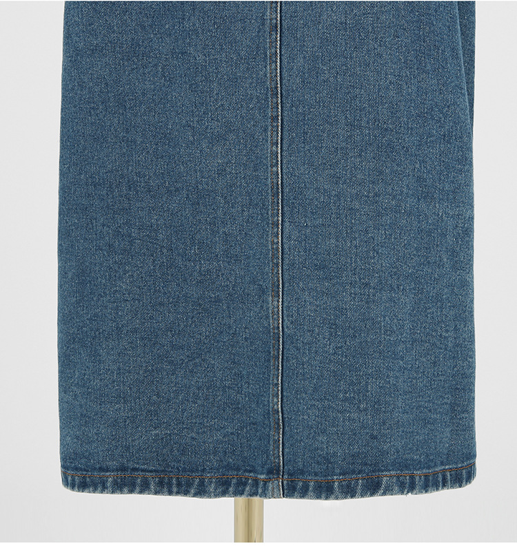 Slim denim waist single-breasted dress