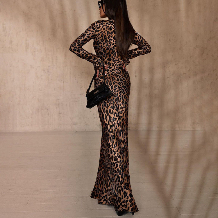 Leopard Print High Waist Dress