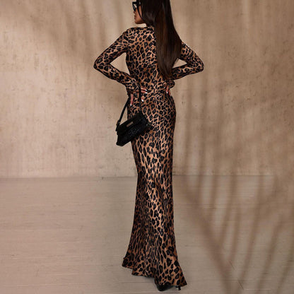 Leopard Print High Waist Dress