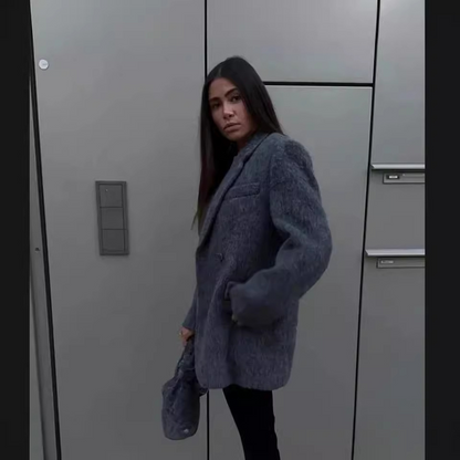 Classic solid wool suit jacket