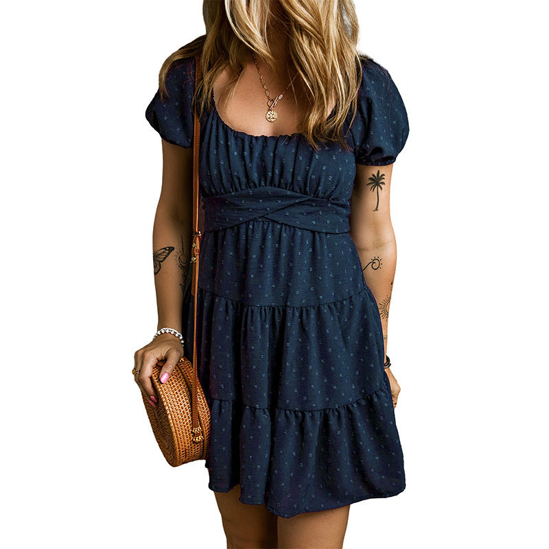 Spring New Pullover Dress Casual Style Waist Slimming