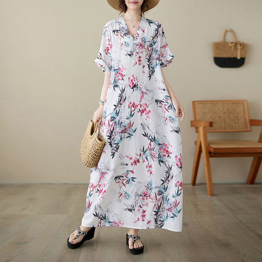 Plus Size Cotton Linen Beach Skirt