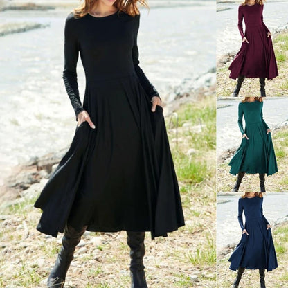 Long Sleeve Round Neck Dress