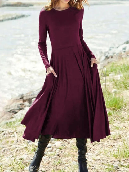 Long Sleeve Round Neck Dress