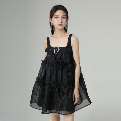 Loose Slimming Mesh Lace Skirt