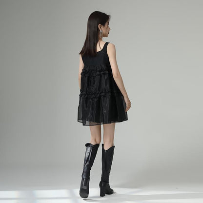 Loose Slimming Mesh Lace Skirt