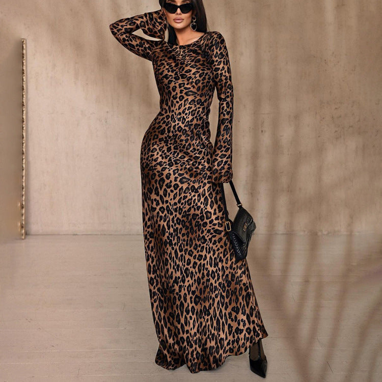 Leopard Print High Waist Dress