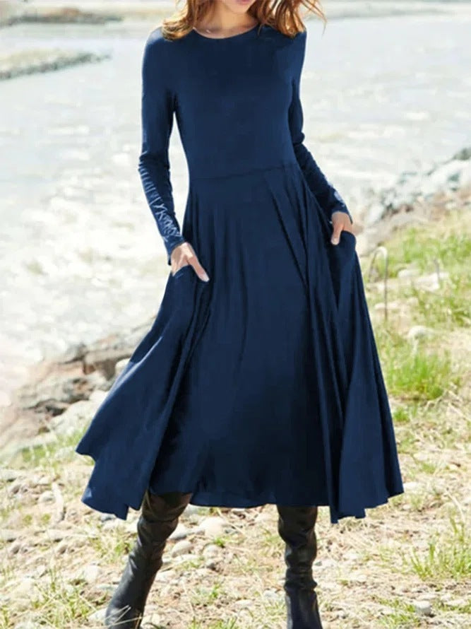 Long Sleeve Round Neck Dress