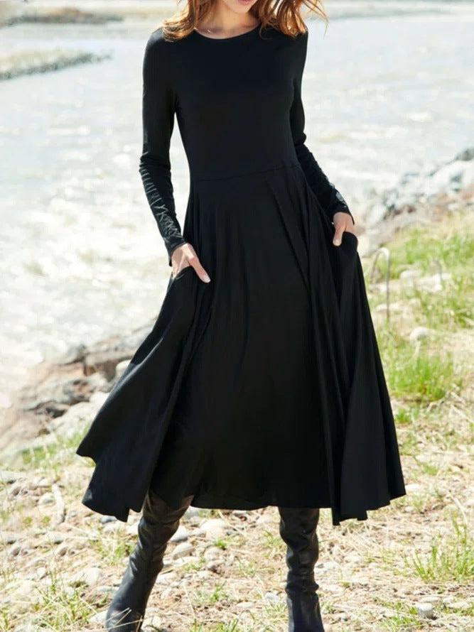 Long Sleeve Round Neck Dress