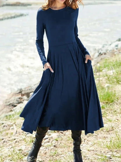 Long Sleeve Round Neck Dress